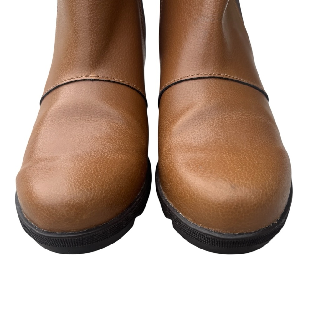 Sorel Joan Of Arctic Boots Girls 5 Brown Wedge Chelsea Glitter Shimmer Pull On - Picture 5 of 12